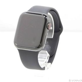 〔中古〕Apple(アップル) Apple Watch Series 4 GPS + Cellular 44mm スペースブラックステンレススチールケース ブラックスポーツバンド〔247-ud〕