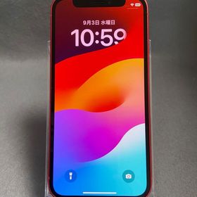 美品中古 国内版 SIMフリー iPhone12 mini 64GB レッド色