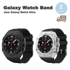 ギャラクシー ウォッチ バンド Galaxy Watch Ultra 47mm シリコン ステンレススチールバックル スポーツ 簡単着脱 全2色 通気性 送料無料