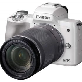 Canon ミラーレス一眼カメラ EOS Kiss M 高倍率ズームキット ホワイト EOSKISSMWH-18150ISSTM