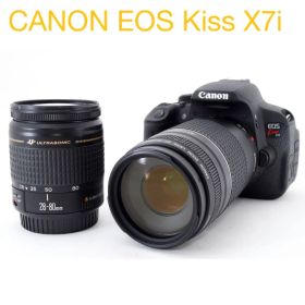 デジタル一眼レフカメラCanon kiss x7i標準&望遠ダブルレンズセット