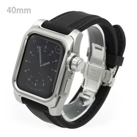 アップルウォッチ5&amp;4 40mm用 FACTRON Next for AppleWatch5 ステンレススチール316Lケース シリコンラバーバンド Series5&amp;4 40mm専用 FA-W-037