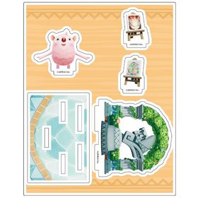 『ファンタジーライフi グルグルの竜と時をぬすむ少女』 オリジナルアクリルジオラマ ピッカソンリゾート (キグルミ司会)