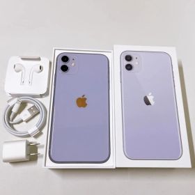 iPhone11 128GB パープル simフリー バッテリー72% 傷あり