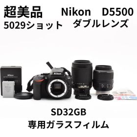 超美品 5029ショット Nikon D5500 ダブルレンズ Wi-Fi