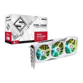 ASRock Radeon RX 7600 Steel Legend 8GB OC ホワイトのトリプルファンクーラー搭載 グラフィックボード｜RX7600 SL 8GO