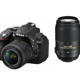 Nikon デジタル一眼レフカメラ D5300 ダブルズームキット ブラック 2400万画素 3.2型液晶 D5300WZBK