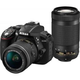 ニコン Nikon D5300 AF-P ダブルズームキット ブラック SDカード付き