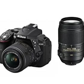 【中古】(非常に良い)Nikon デジタル一眼レフカメラ D5300 ダブルズームキット ブラック 2400万画素 3.2型液晶 D5300WZBK