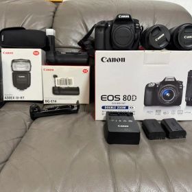 CANON・キャノンEOS80D・BG-E14・430EX-Ⅲ-RTセット・美品