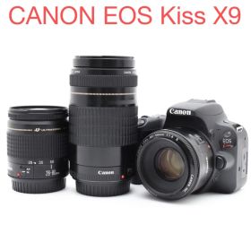 保証付き/一眼レフカメラcanon kiss x9標準&望遠&単焦点レンズセット