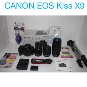 保証付き/キャノン canon kiss x9 標準＆望遠ダブルレンズセット