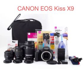 ☆人気機種☆canon kiss x9標準&望遠&単焦点トリプルレンズセット