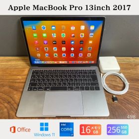 ［美品］Apple MacBook Pro 13inch 2017/Core i7 2.5GHz/メモリ16GB/SSD256GB/Windows11/Office 2024/498
