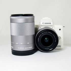 【中古】(キヤノン) Canon EOS KISS M ダブルズームキツト ホワイト
