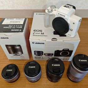 【純正レンズ4本フルセット】Canon EOS Kiss M ミラーレス一眼