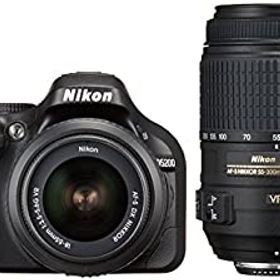 【中古】 Nikon ニコン デジタル一眼レフカメラ D5200 ダブルズームキット AF-S DX NIKKOR 18-55mm f 3.5-5.6G VR AF-S DX NIKKOR 55-300mm f 4.5-5.6G ED VR