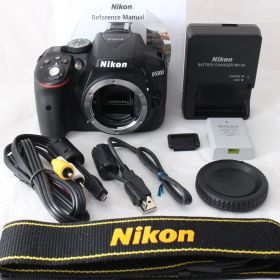 ☆新品級・ショット数1512☆ Nikon デジタル一眼レフカメラ D5300 ブラック 2400万画素 3.2型液晶 D5300BK ニコン #R443