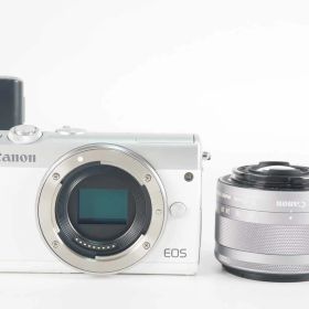 キャノン Canon EOS M100 White 24.2 MP Digital Camera 15-45mm Lens [美品] #Z5485A