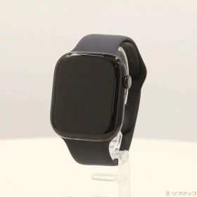 【中古】Apple(アップル) 〔展示品〕 Apple Watch Series 10 GPS 46mm ジェットブラックアルミニウムケース ブラックスポーツバンド 【377-ud】
