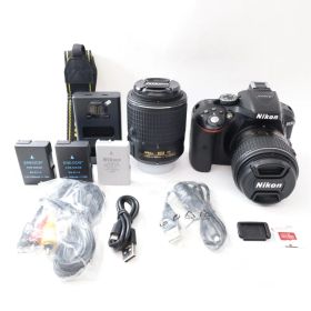 【美品】ニコン Nikon デジタル一眼レフカメラ D5300 ダブルズームキット2 ブラック [10c06]