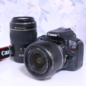 Canon キヤノン デジタル一眼レフ EOS Kiss X7 ダブルズームキット☆最軽量級カメラ☆２つのレンズでオールシーン対応☆写真のスマホ転送OK☆041073002341