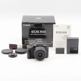 Canon EOS R50 標準ズームキット RF-S18-45mm APS-C 約375g ブラック 高画質＆軽量設計 初心者おすすめ Vlog・日常・旅行撮影に最適【中古】