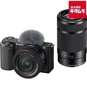 ソニー VLOGCAM ZV-E10 ダブルズームレンズキット ブラック [ZV-E10X B] SONY ミラーレス一眼カメラ 軽量 Wi-Fi搭載 Vlogカメラ 4K動画撮影 《納期約2－3週間》