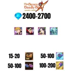[海外] 2400-2700 虹のダイヤ |ゼルドリス デーモン キング ニュー |SKULD | ランスロット |コクティウス |15-20 フェスト |50-100 UR/SSR |50-100 枚 SSR