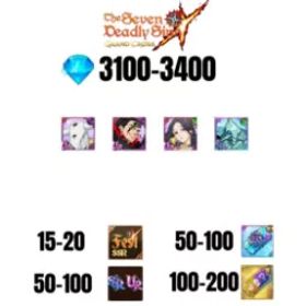 [海外] 3100-3400 虹のダイヤ |ゼルドリス デーモン キング ニュー |SKULD |マエル 闇 |コクティウス |15-20 フェスト |50-100 UR/SSR |50-100 枚 SSR