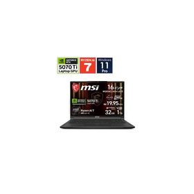 ゲーミングノートパソコン Stealth A16 AI+ A3XW(RTX 5070 Ti) コアブラック Stealth-A16-AI+A3HWHG-6459JP [16.0型 /Windows11 Pro /AMD Ryzen 7 /メモリ：3…