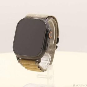 〔中古〕Apple(アップル) Apple Watch Ultra 2 GPS + Cellular 49mm ブラックチタニウムケース タンアルパインループ - ブラックチタン〔262-ud〕