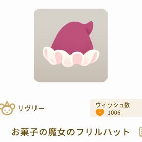 お菓子の魔女のフリルハット | リヴリーアイランドのアイテム、RMTの販売・買取一覧