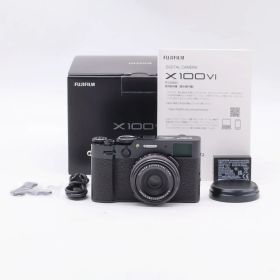 富士フイルム X100Ⅵ ブラック 日英二言語モデル APS-C 高画質 単焦点レンズ搭載【中古】