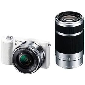 【中古】(非常に良い)SONY ミラーレス一眼 α5100 ダブルズームキット E PZ 16-50mm F3.5-5.6 OSS + E 55-210mm F4.5-6.3 OSS ホワイト ILCE-5100Y