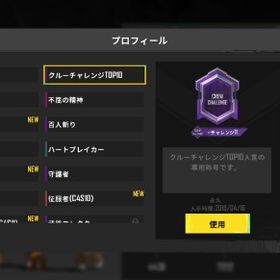 PUBG MOBILE クルーチャレンジTOP10