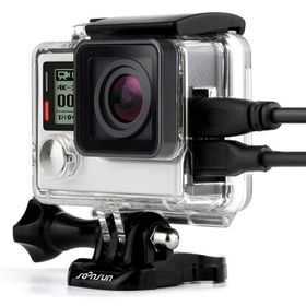 SOONSUN サイド オープン 保護 スケルトン ハウジング ケース スケルトン バックドアとシリコン レンズ キャップ付き GoPro Hero