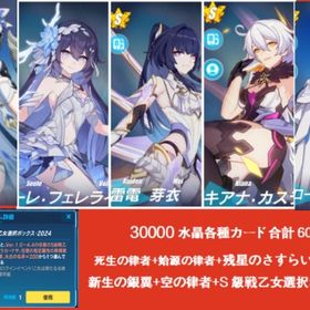 30000水晶+死生の律者+始源の律者+ヴィタ+新生の銀翼+空の律者+S自選箱 | 崩壊3rdのアカウントデータ、RMTの販売・買取一覧