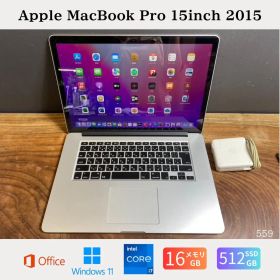 ［美品/新品バッテリー］Apple MacBook Pro 15inch 2015/Core i7 2.2GHz/メモリ16GB/SSD512GB/Windows11/Office 2021/559