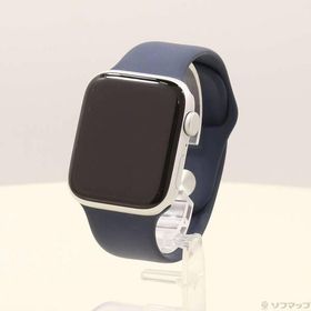 〔中古〕Apple(アップル) Apple Watch SE 第2世代 GPS 44mm シルバーアルミニウムケース ストームブルースポーツバンド〔344-ud〕