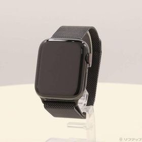 〔中古〕Apple(アップル) Apple Watch Series 5 GPS + Cellular 44mm スペースブラックステンレススチールケース スペースブラックミラネーゼループ〔377-ud〕