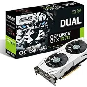 【中古】ASUS NVIDIA GeForce GTX1070搭載ビデオカード オーバークロック メモリ8GB DUAL-GTX1070-O8G