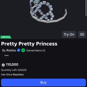 リミテッド Limited Pretty Pretty Princess | ロブロックス(ROBLOX)のアカウントデータ、RMTの販売・買取一覧
