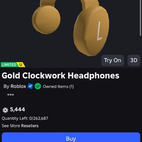 リミテッドGold Clockwork Headphones | ロブロックス(ROBLOX)のアカウントデータ、RMTの販売・買取一覧