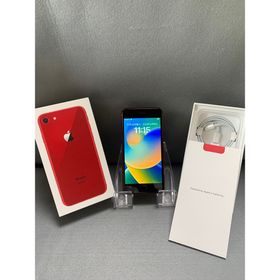 アップル(Apple)の美品 国内版 SIMフリー iPhone8 64GB レッド色(スマートフォン本体)