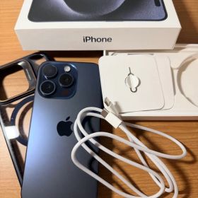 超美品•iPhone15pro 本体Apple純正 256GB ブルーチタニウム
