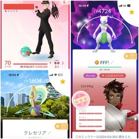 TL70神引退垢 色違い伝説143体、個体値MAX311体(色違い65体)、衣装色違い65体‼️ | ポケモンGOのアカウントデータ、RMTの販売・買取一覧