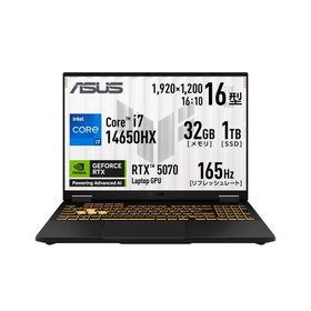 ASUS ノートPC TUF Gaming F16 FX608JPR FX608JPR-I7R5070[16型 | WUXGA | Core i7 | 32GB | 1TB | Windows 11 Home | イェーガーグレー]