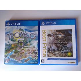 プレイステーション4(PlayStation4)のPS4ソフト 2本セット（トロピコ5＋モンハンワールド）／まとめ売り(家庭用ゲームソフト)