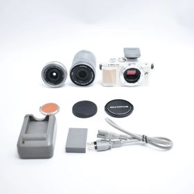 B#9944 OLYMPUS PEN E-PL7 EZダブルズームキット ホワイト ミラーレス一眼 E-PL7 EZ DZKIT WHT